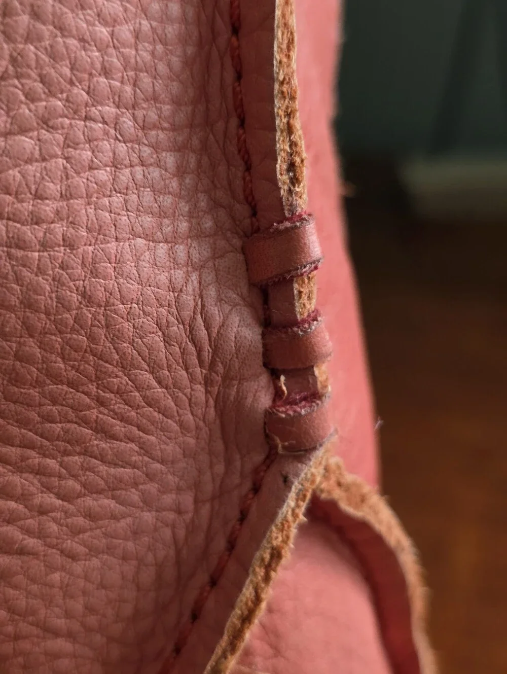 Lucky Brand Leather Hobo Crossbody Bag Coral Pink Fringe Tassels Slouch Boho